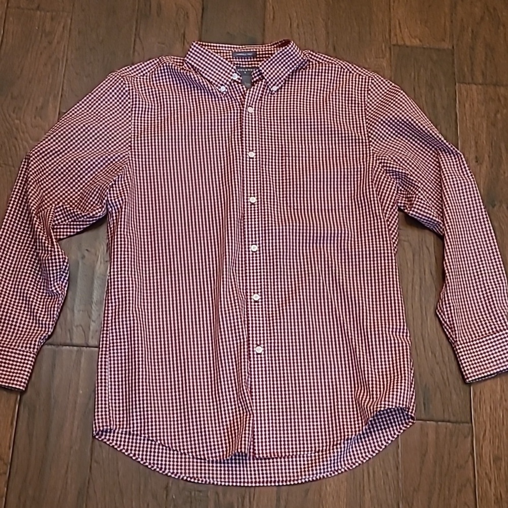 Saddlebred men's long-sleeved plaid button-up shirt size Large